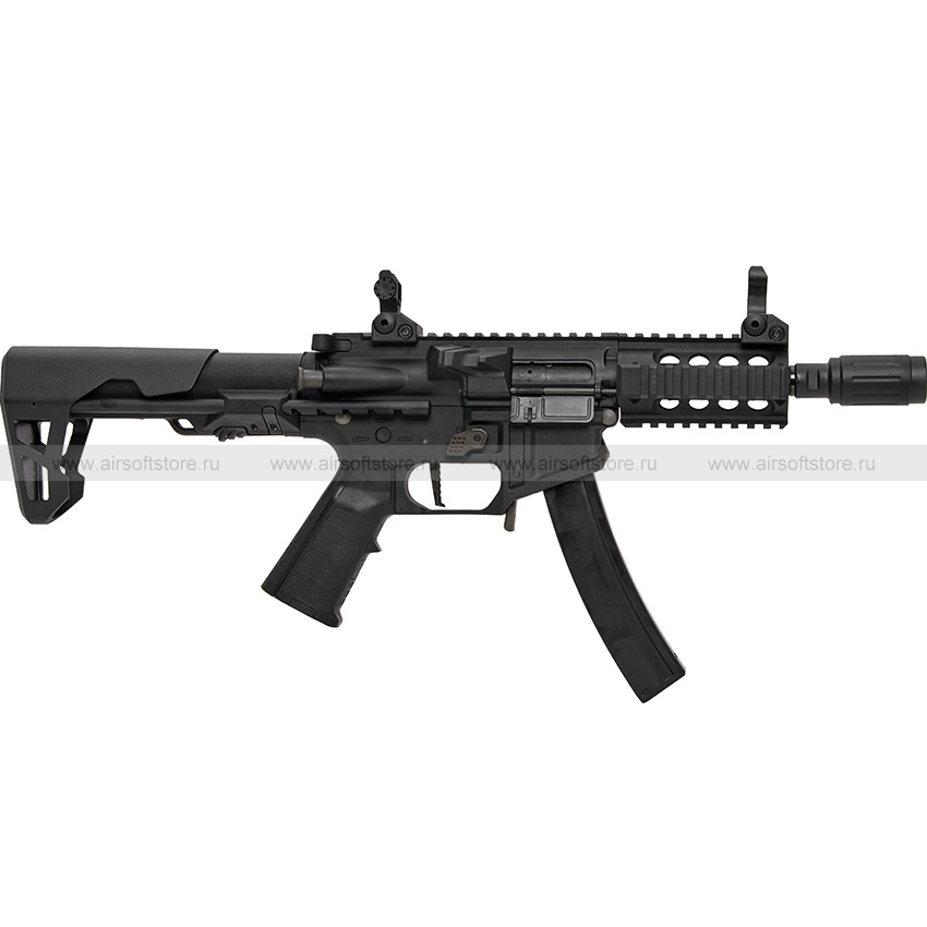 Модель пистолета-пулемета (King Arms) PDW 9mm SBR Shorty (Black) -  Страйкбольный магазин Airsoft Store